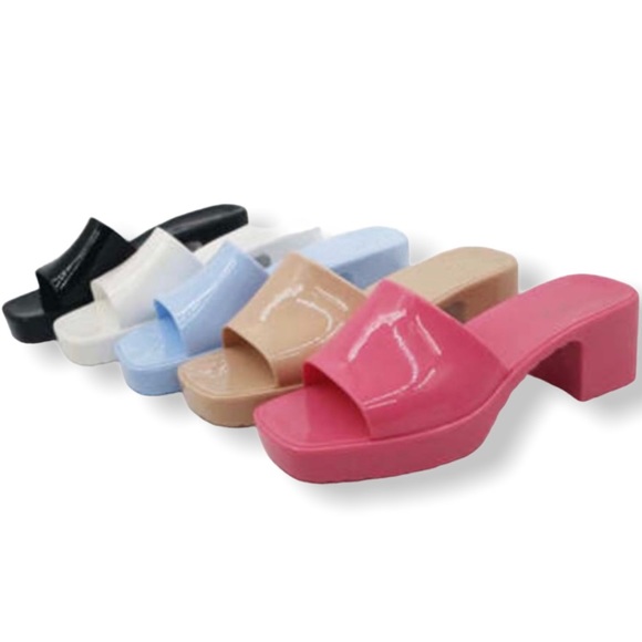 Pink Jelly Block Heels - Picture 8 of 13